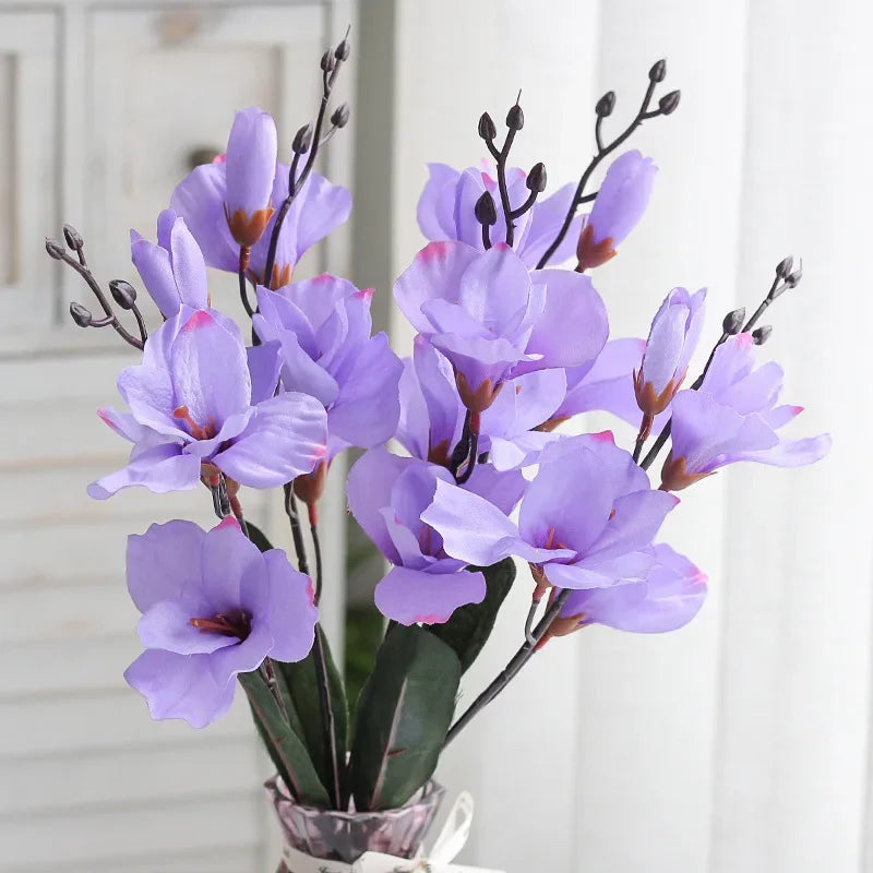 High Quality 5 Forks 20 Head Artificial Magnolia Flower