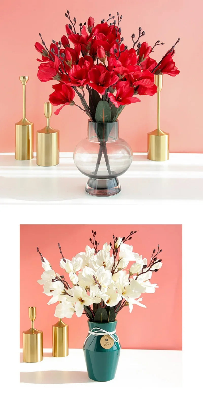 High Quality 5 Forks 20 Head Artificial Magnolia Flower