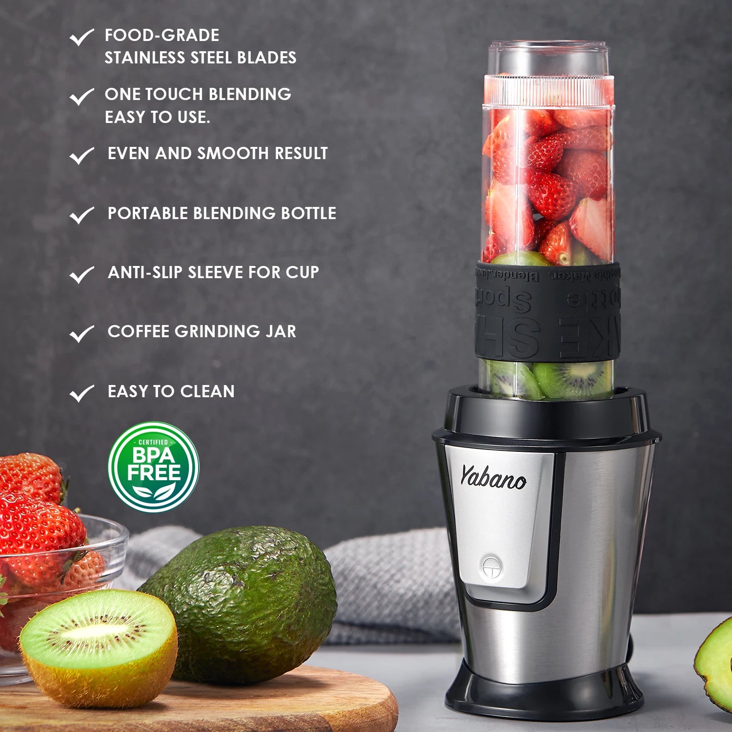 Personal Blender with 2 x 20oz Travel Bottle and Coffee/Spices Jar