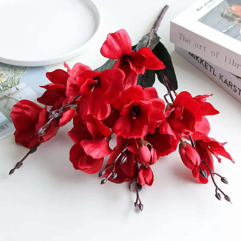 High Quality 5 Forks 20 Head Artificial Magnolia Flower