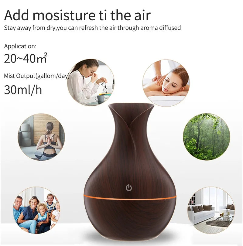 200ml Air Humidifier Essential Oil Diffuser USB