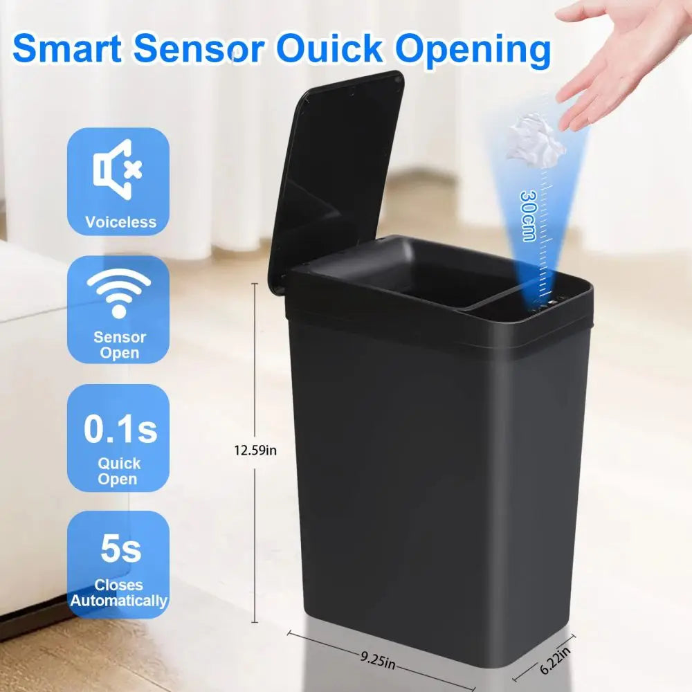 Bathroom Touchless Trash,12L Motion Sensor-Activated
