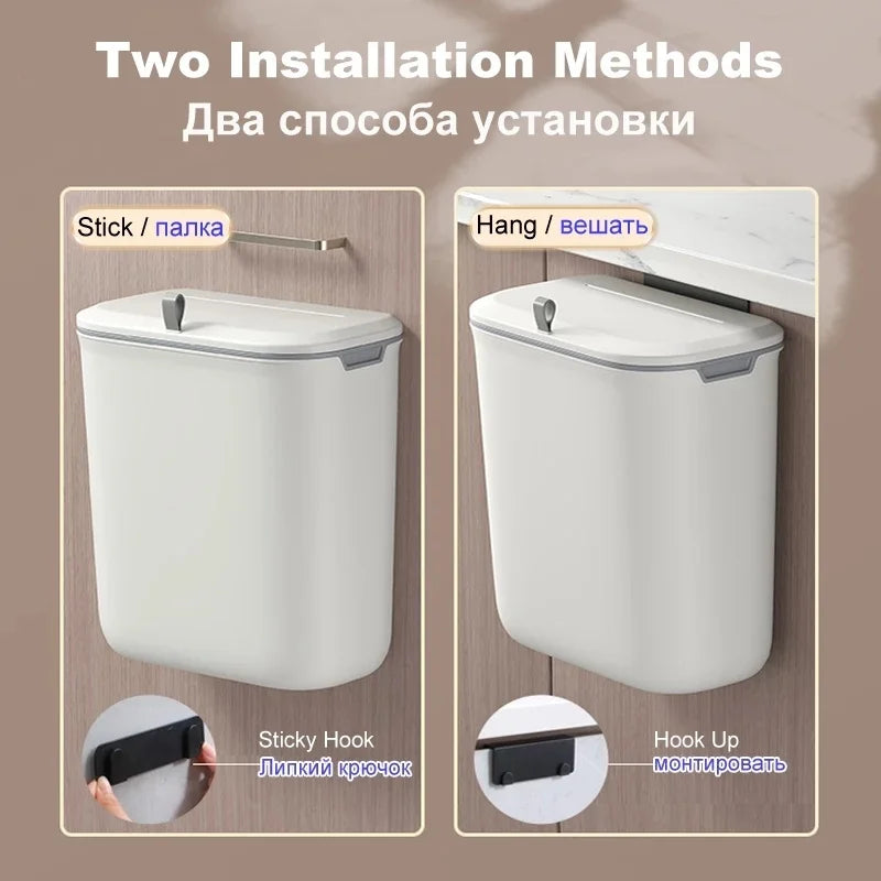 Can Wall Mounted Hanging Trash With Lid