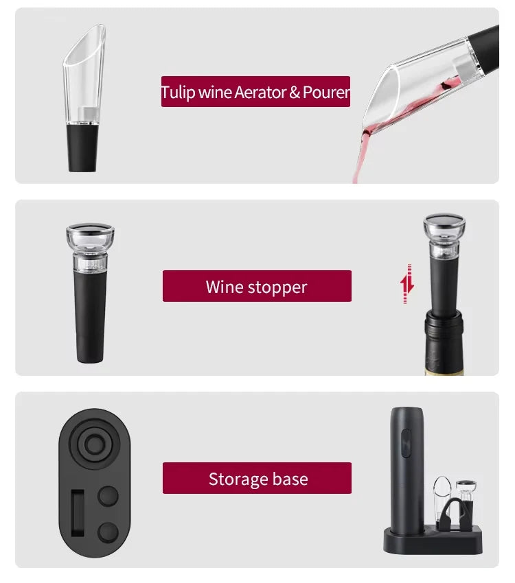 4-in-1 Electric Bottle Wine Opener Set