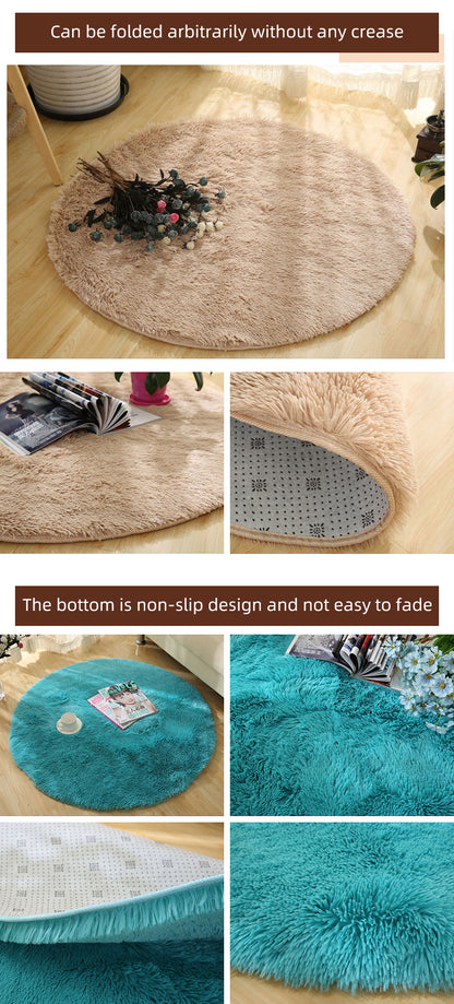 Grey Round Area Rug Carpets for Living Room