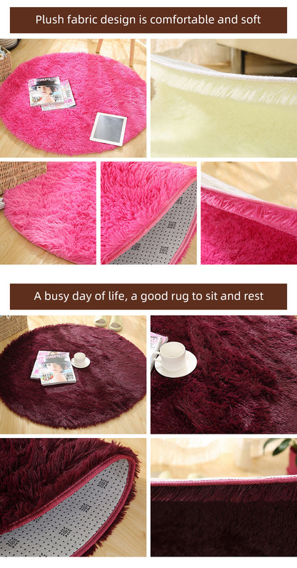 Grey Round Area Rug Carpets for Living Room