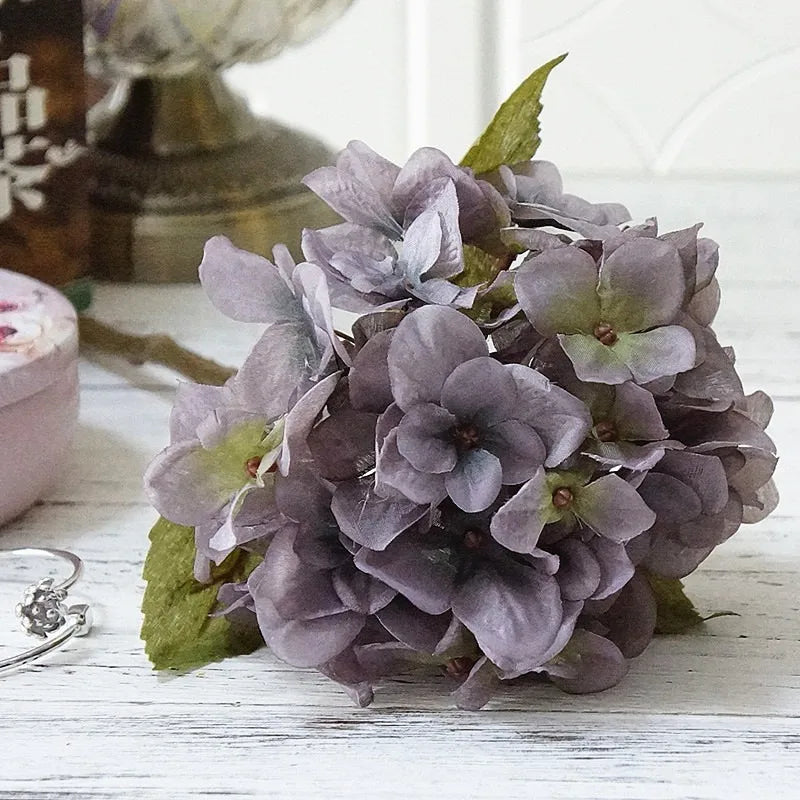 Bundle Silk Hydrangea Autumn Vase for Home Decor