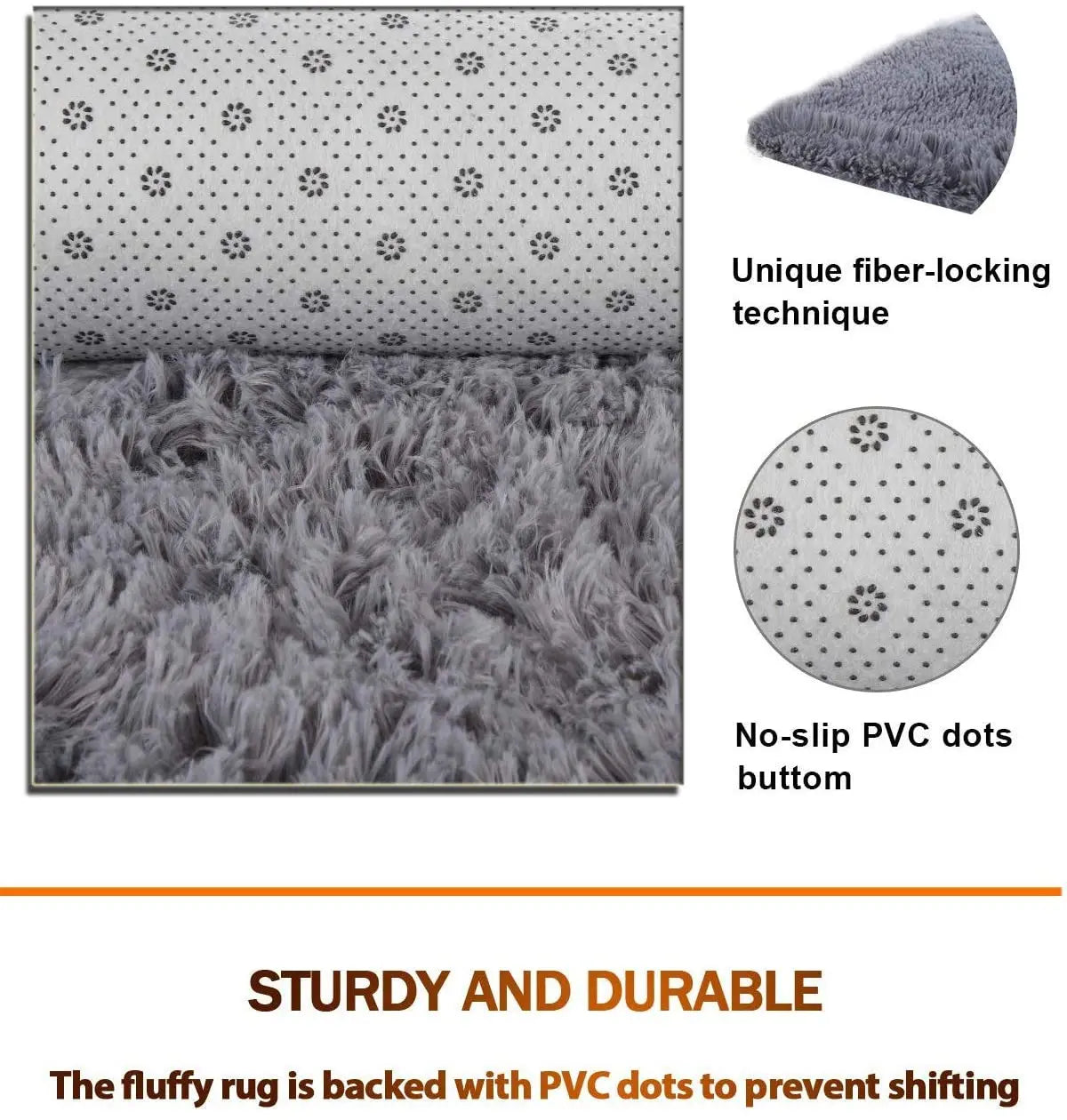 Grey Round Area Rug Carpets for Living Room