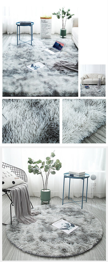 Grey Round Area Rug Carpets for Living Room