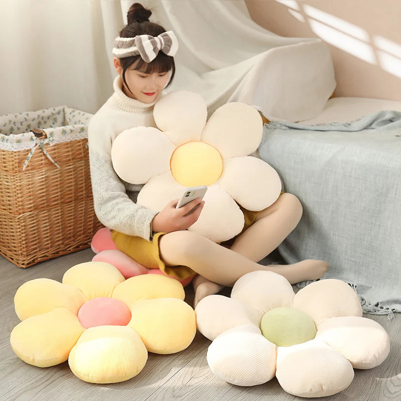 Stuffed Six Petal Flower Cushion