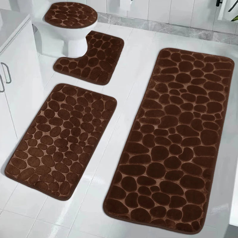 Cobblestone Bathroom Mat Super Absorbent