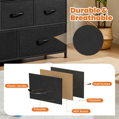 JHK Shoe Cabinet Dresser With 5 Fabric Drawers