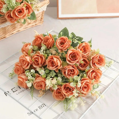 30cm Rose White Silk Bouquet Peony Artificial Flower