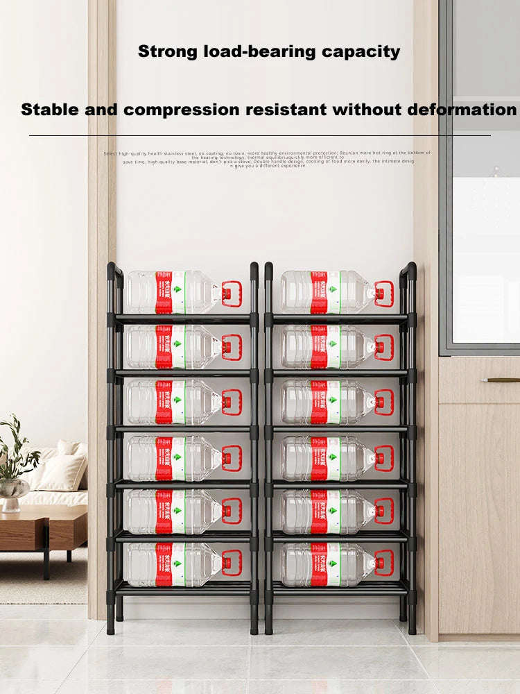Black Elevated Shoe Rack Small  Simple Multi-layer