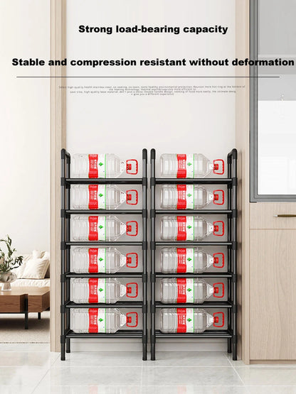 Black Elevated Shoe Rack Small  Simple Multi-layer