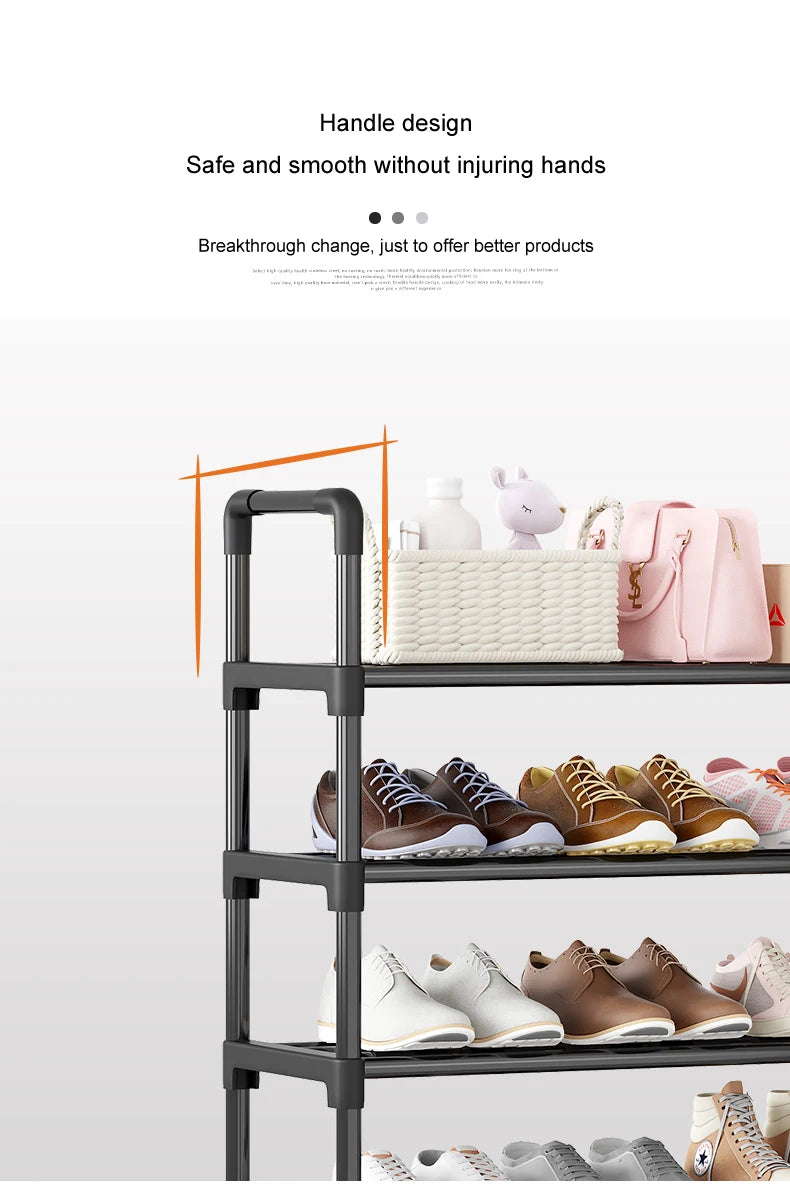 Black Elevated Shoe Rack Small  Simple Multi-layer