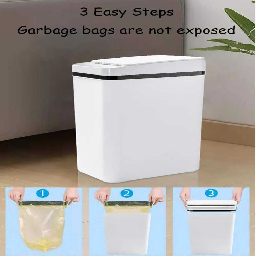 Bathroom Touchless Trash,12L Motion Sensor-Activated