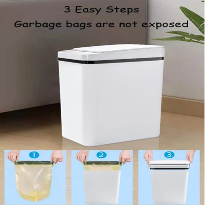 Bathroom Touchless Trash,12L Motion Sensor-Activated