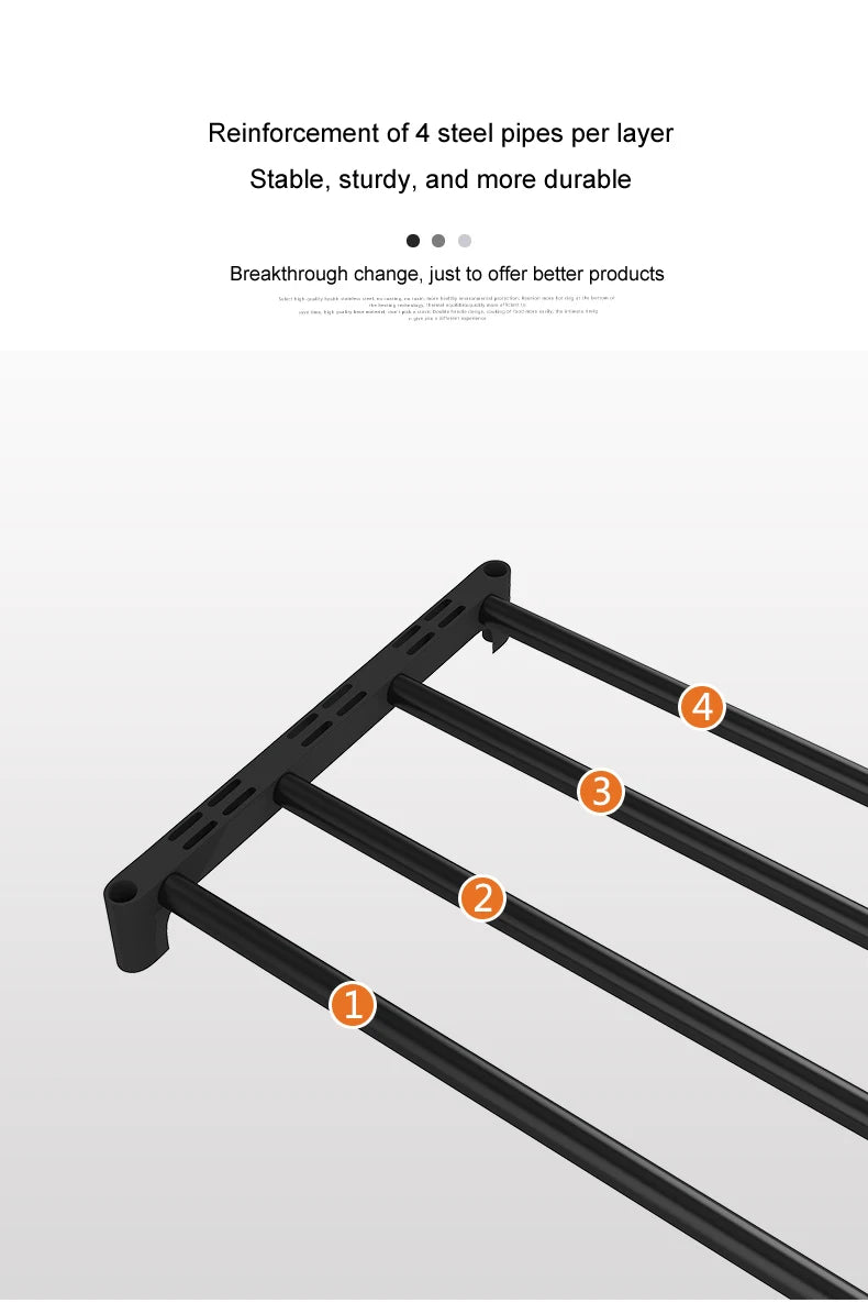 Black Elevated Shoe Rack Small  Simple Multi-layer