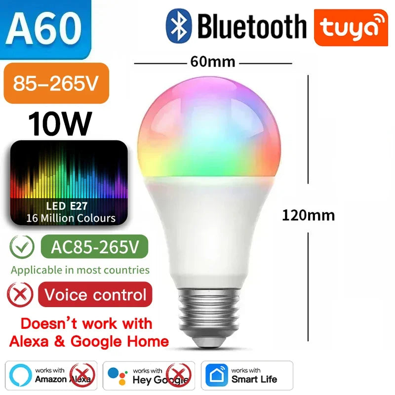 Dimmable Light LED lamp Smart Life APP, Voice with Alexa Google Home