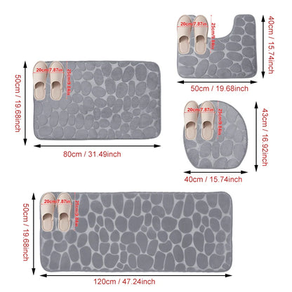 Cobblestone Bathroom Mat Super Absorbent