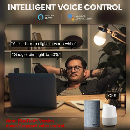 Dimmable Light LED lamp Smart Life APP, Voice with Alexa Google Home