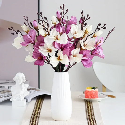 High Quality 5 Forks 20 Head Artificial Magnolia Flower