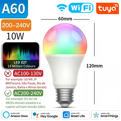 Dimmable Light LED lamp Smart Life APP, Voice with Alexa Google Home
