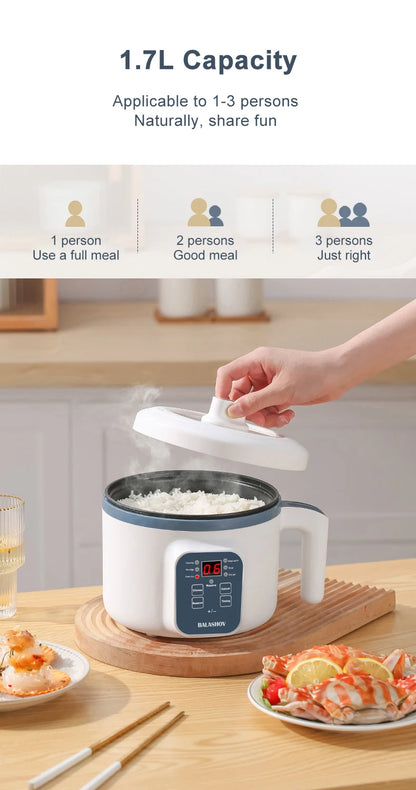1.7L Electric Rice Cooker Single Double Layer 220V Multi Cooker Non-Stick