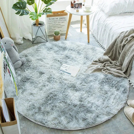 Grey Round Area Rug Carpets for Living Room