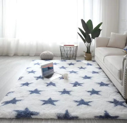 Long Hair Tie-Dyed Silk Carpet Home Living Room