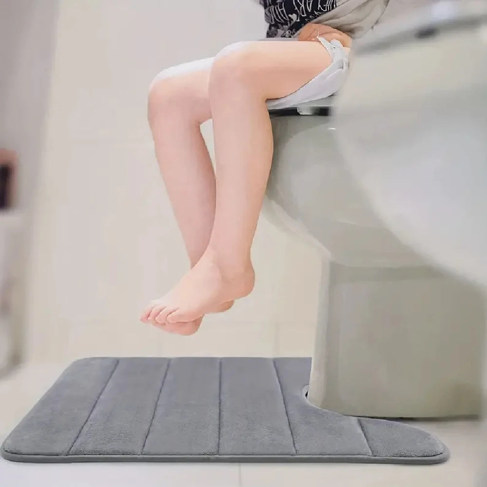 3 Pcs Bathroom Rug Set Soft Foot Mat Absorbent Memory Foam