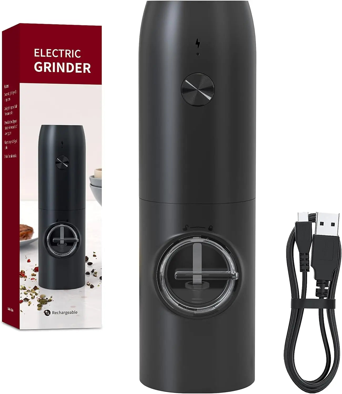 Rechargeable Electric Grinder Smart Automatic Rose Salt Grinder Electric Black Pepper Grinder