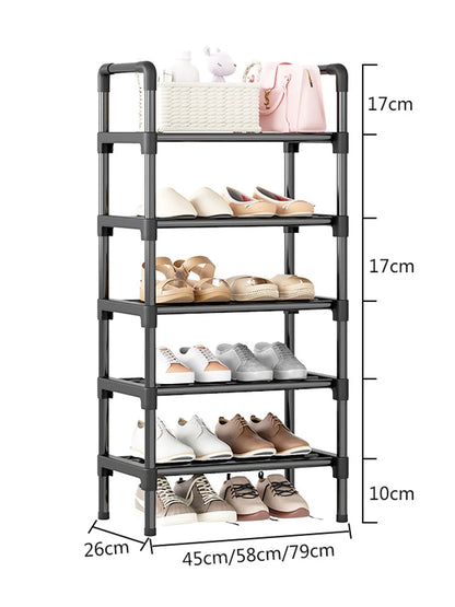 Black Elevated Shoe Rack Small  Simple Multi-layer