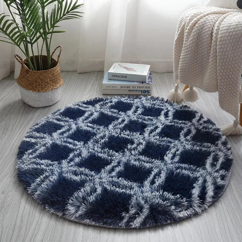 Grey Round Area Rug Carpets for Living Room