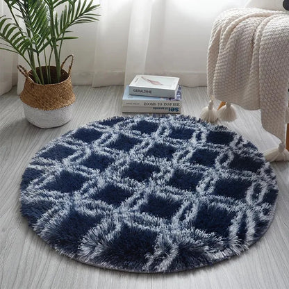 Grey Round Area Rug Carpets for Living Room