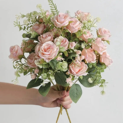 30cm Rose White Silk Bouquet Peony Artificial Flower