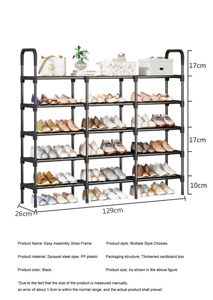 Black Elevated Shoe Rack Small  Simple Multi-layer