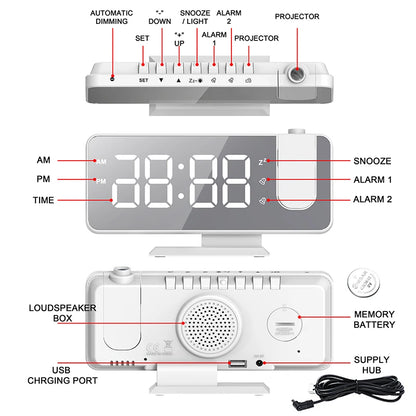 LED Digital Alarm Clock Table