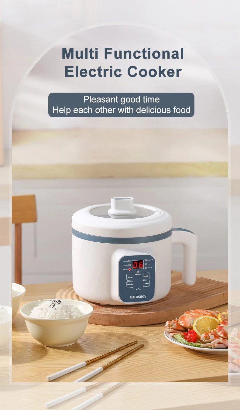 1.7L Electric Rice Cooker Single Double Layer 220V Multi Cooker Non-Stick