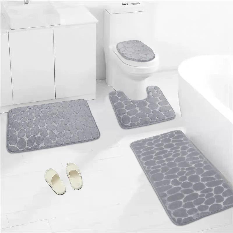 Cobblestone Bathroom Mat Super Absorbent