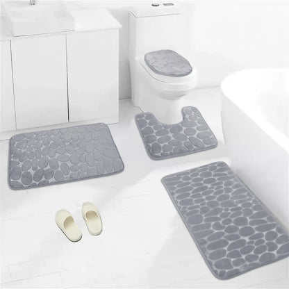Cobblestone Bathroom Mat Super Absorbent