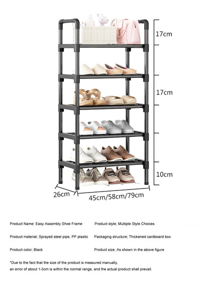 Black Elevated Shoe Rack Small  Simple Multi-layer
