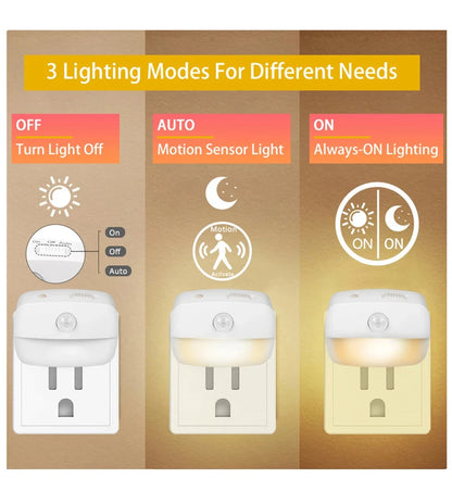 LED Night Light EU Plug In Smart Motion Sensor Light