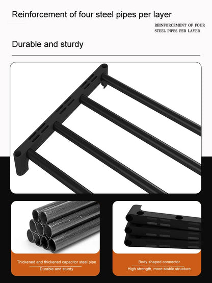Black Elevated Shoe Rack Small  Simple Multi-layer