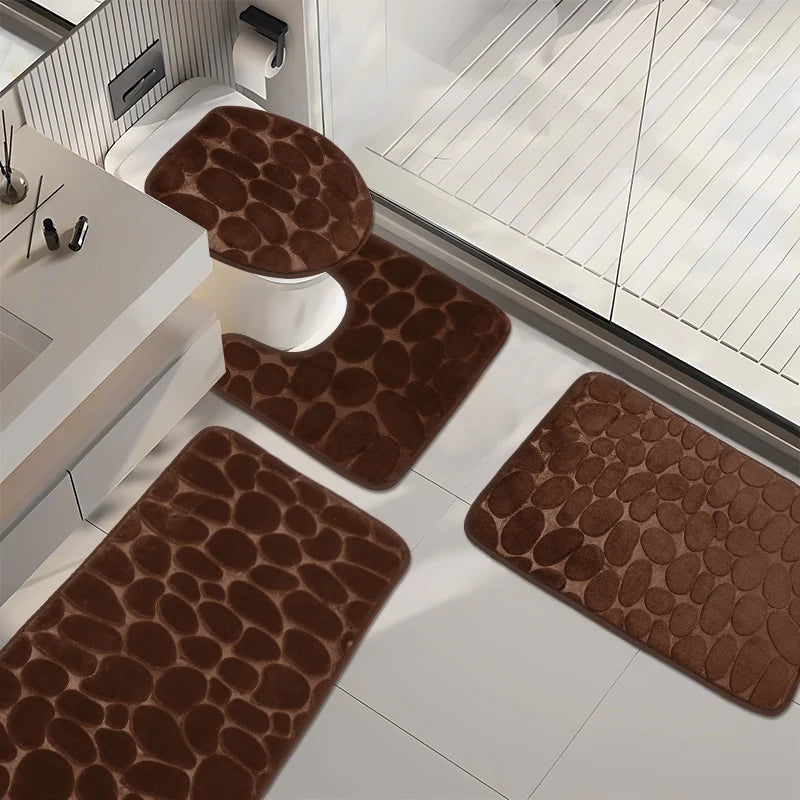 Cobblestone Bathroom Mat Super Absorbent