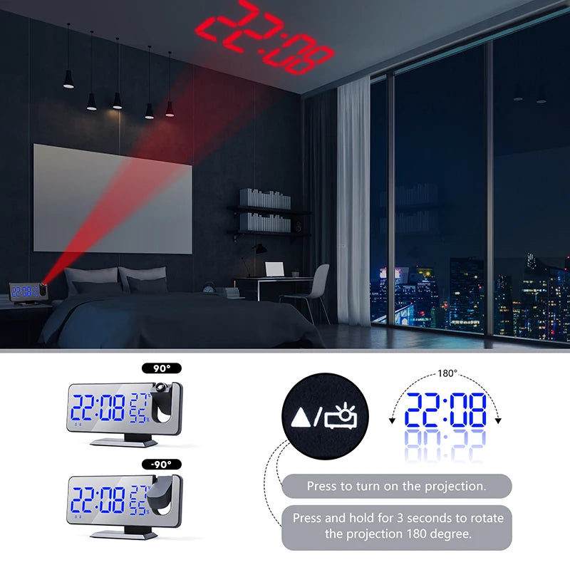 LED Digital Alarm Clock Table