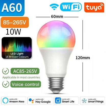 Dimmable Light LED lamp Smart Life APP, Voice with Alexa Google Home
