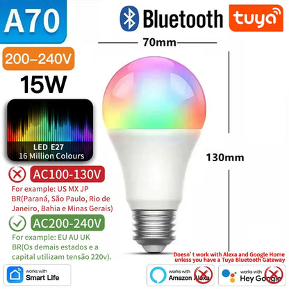 Dimmable Light LED lamp Smart Life APP, Voice with Alexa Google Home