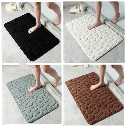 Cobblestone Embossed Bathroom Bath Mat